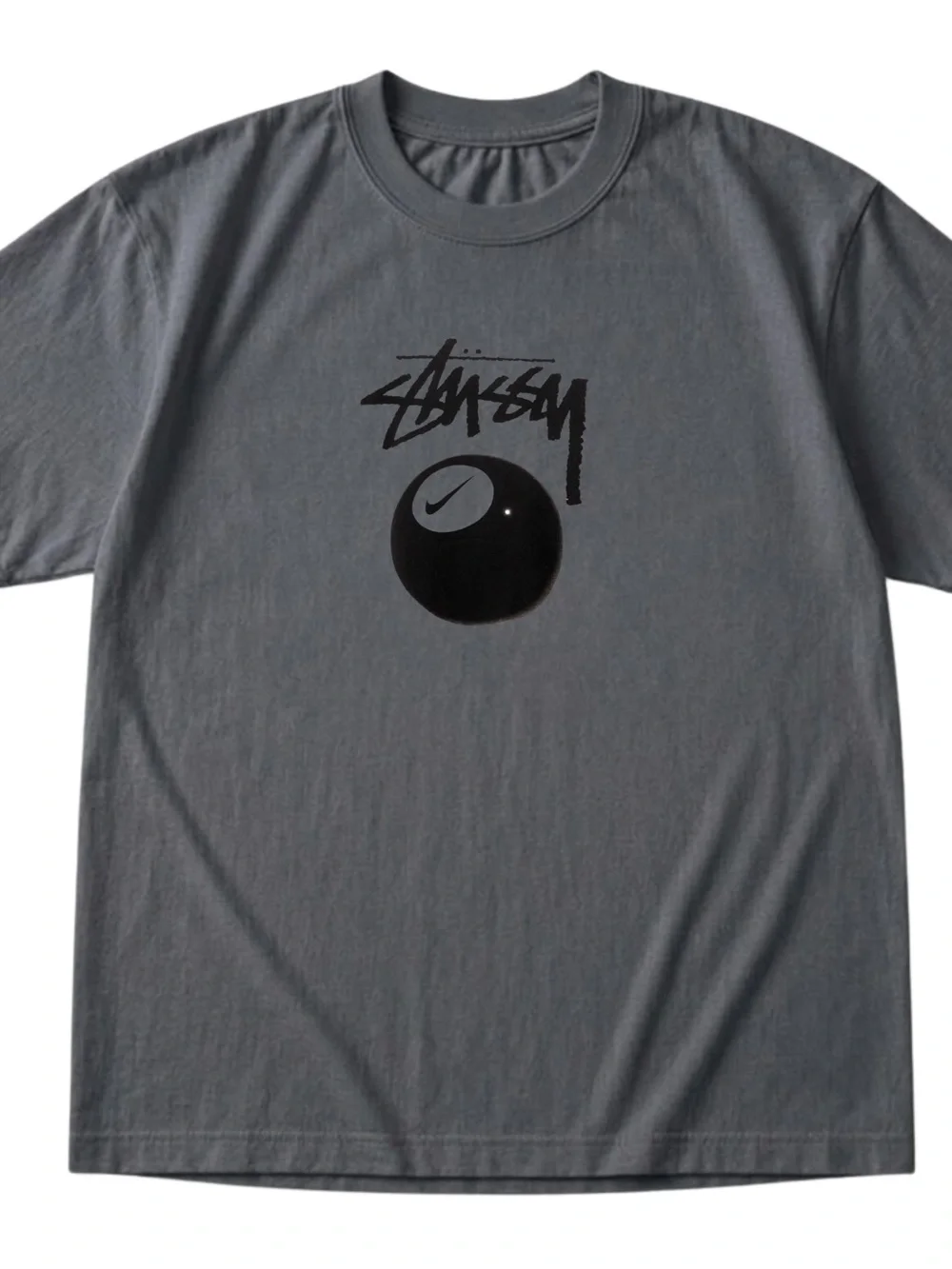 Stussy Ball Graphic Gildan T-Shirt Dark Gray Cotton Shirt